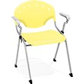 OFM Rico Polypropylene Stack Chair With Arms, Yellow, 4-Pack, (306-4PK-P23)