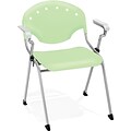 OFM Rico Polypropylene Stack Chair With Arms, Green, 4-Pack, (306-4PK-P52)