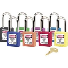 Master Lock® 410 Safety Series™ Lightweight Xenoy Thermoplastic Safety Padlock, 6 Pin, Orange