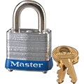 Master Lock® 7LJKD Laminated Steel Pin Tumbler Padlock, 4 Pin, 6/Pack