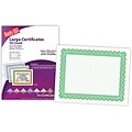 Blanks/USA® 8 1/2 x 11 60 lbs. Offset Large Certificate With Green Border, White, 50/Pack