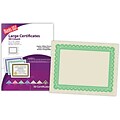 Blanks/USA® 8 1/2 x 11 60 lbs. Astroparche Large Certificate With Green Border, Natural, 50/Pack
