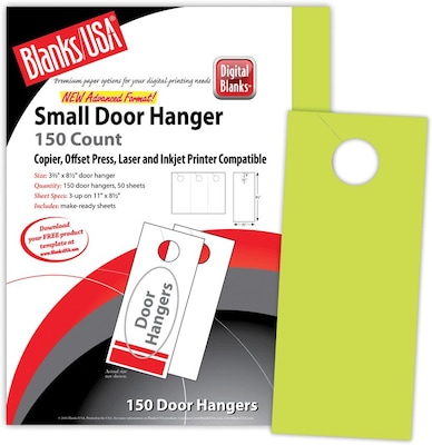 Blanks/USA® 3.67 x 8 1/2 65 lbs. Digital Timberline Cover Door Hanger, Spring Green, 50/Pack