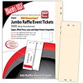 Blanks/USA® 2 3/4 x 8 1/2 Numbered 01-500 Digital Index Cover Raffle Ticket, Ivory, 125/Pack
