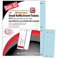 Blanks/USA® 2 1/8 x 5 1/2 Numbered 01-400 Digital Index Cover Raffle Ticket, Blue, 50/Pack