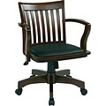 Office Star Space Seating Mid-Back Wood Bankers Chair, Fixed Arms, Black