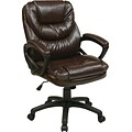 Office Star Work Smart™ Faux Leather Mid Back Managers Chair, Chocolate