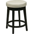 Office Star OSP Designs 24 Faux Leather Metro Round Bar Stool, Cream