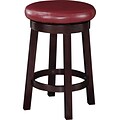 Office Star OSP Designs 24 Faux Leather Metro Round Bar Stool, Red