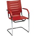 Office Star Ave Six® Vinyl Trinidad Tool-Less Assembly Guest Chair, Red