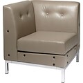 Office Star Ave Six® Faux Leather Wall Street Corner Chair, Smoke