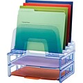 Officemate® Blue Glacier Desk Accessories, 5-Tier Incline Sorter & 2 Letter Trays