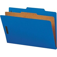 Nature Saver Cleared Pressboard Classification Folder, 1-Divider, Legal Size, Dark Blue, 10/Pack (SP