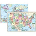 Kappa Map Group U.S. & World Wall Map Combo, 40 x 28 (UNI12489)