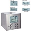 Natico 10-809 Digital Multi Functional Alarm Clock, Matte Silver (10-809)