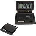 Natico Folding LCD Travel Alarm Clock, Black Matte