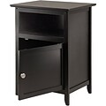 Winsome 25 x 18.9 x 14.96 Solid Hard Wood End/Night Table; Black