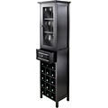 Winsome Burgundy 66.85 x 18.11 x 12.99 Wood 15-Bottle Wine Cabinet, Black