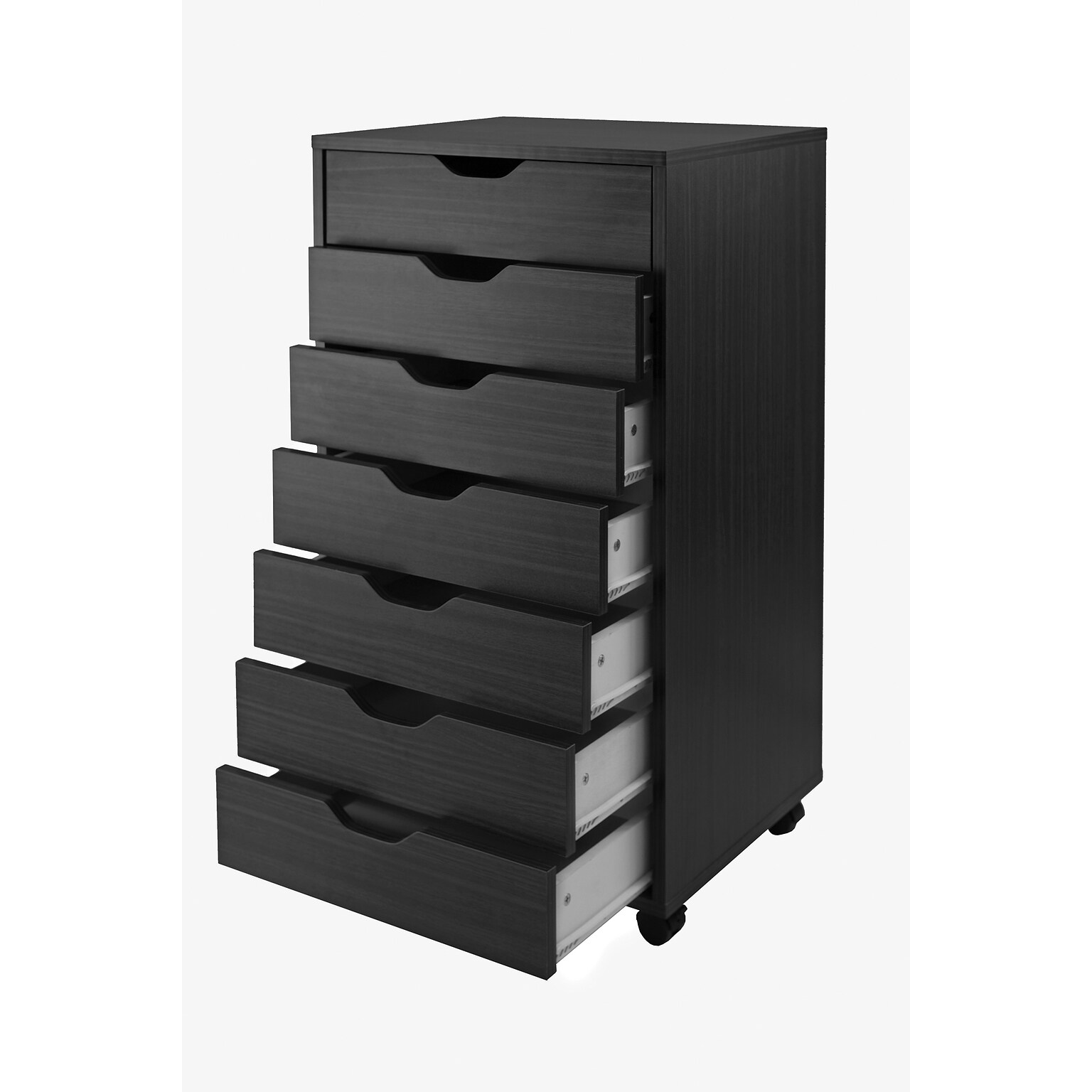 Winsome 7-Drawer Composite Wood Halifax Cabinet, Black, (20792)