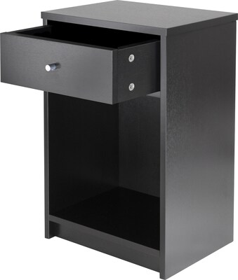 Winsome Squamish 23.82" x 15 3/4" x 12 1/2" Composite Wood Accent Table With 1 Drawer, Black
