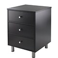 Winsome Daniel 22 x 16.61 x 15 3/4 Composite Wood Accent Table With 3 Drawers, Black