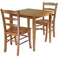Winsome Groveland 29.13 x 29.53 x 29.53 Wood Square Dining Table W/2 Chair, Light Oak, 3 Pieces