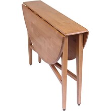 Winsome Hannah 29 1/2 x 42 x 42 Wood Round Double Drop Leaf Gate Leg Table, Light Oak