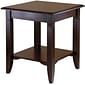 Winsome Nolan 21.97" x 20" x 20" Composite Wood End Table, Cappuccino