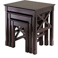 Winsome Xola 22.13 x 21.1 x 17.32 Composite Wood Nesting Table, Cappuccino, 3 Pieces