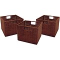 Winsome Leo Rattan Wired Small Basket, Antique Walnut, 3/Pack (92310)