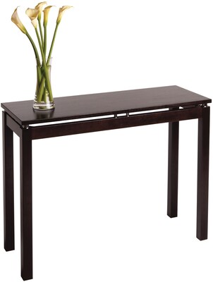 Winsome Linea 29.52" x 39.37" x 13.93" Wood Console/Hall Table With Chrome Accent, Dark Espresso