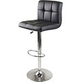 Winsome Stockholm Square Grid Faux Leather Air Lift Stool, Black