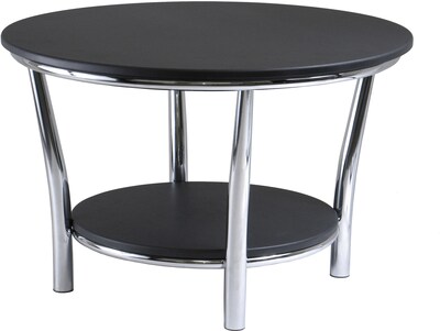 Winsome Maya 18.7 x 29.33 x 29.33 Medium Density Fiber Round Coffee Table, Black