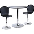 Winsome Spectrum 29 1/2 x 28.74 x 28.74 MDF Round Dinning Table W/2 Swivel Chair, Blk, 3 Pieces