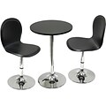 Winsome Spectrum 29 1/2 x 19.7 x 19.7 MDF Round Tbl W/2 Swivel Faux Leather Chair, Blk, 3 Pieces
