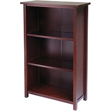 Winsome Milan Solid/Composite Wood 4-Tier Medium Storage Shelf or Bookcase, Antique Walnut