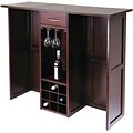 Winsome Newport 40.16 x 50 x 17.87 Wood Expandable Counter Wine Bar, Antique Walnut