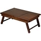 Winsome Flip Top Lap Desk With Drawer and Foldable Legs, Antique Walnut