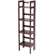 Winsome Solid/Composite Wood 4-Tier Narrow Folding Shelf, Antique Walnut