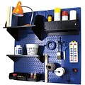 Wall Control Craft Center Pegboard Organizer Kit; Blue Tool Board and Black Accessories