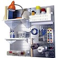 Wall Control Craft Center Pegboard Organizer Kit; Galvanized Tool Board and White Accessories