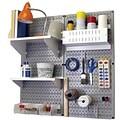 Wall Control Craft Center Pegboard Organizer Kit; Gray Tool Board and White Accessories