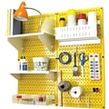 Wall Control Craft Center Pegboard Organizer Kit; Yellow Tool Board and White Accessories