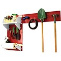 Wall Control Garden Tool Storage Organizer Pegboard Kit, Red Tool Board and White Accessories