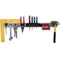 Wall Control Tool Rack Metal Pegboard Tool Strip Kit, Galvanized Strips and Black Accessories