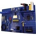 Wall Control 4 Metal Pegboard Standard Workbench Kit, Blue Tool Board and Blue Accessories