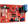 Wall Control 4 Metal Pegboard Standard Workbench Kit, Red Tool Board and Black Accessories