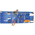 Wall Control 8 Metal Pegboard Master Workbench Kit, Blue Tool Board and White Accessories