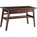 Inspired by Bassett Evans Writing Desk, Umber Finish Wood with Black Glass Inlay