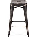 Zuo® Steel Marius Counter Stool; Antique Black Gold, 2/Pack